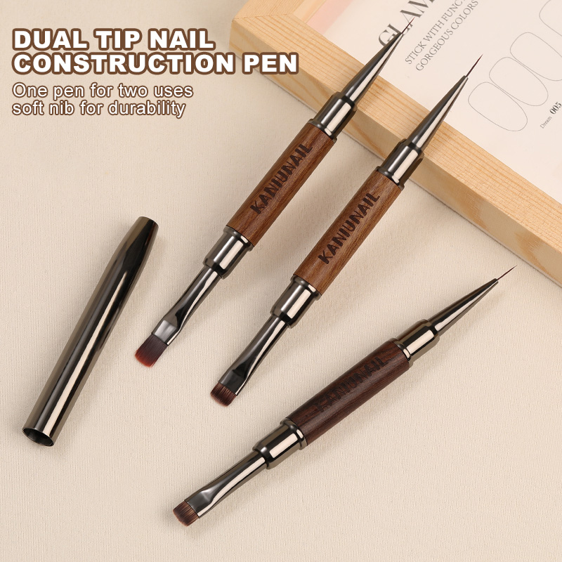 Furniture Hardware Nails - Dual-End Nail Art Brush Kolinsky Sandalwood