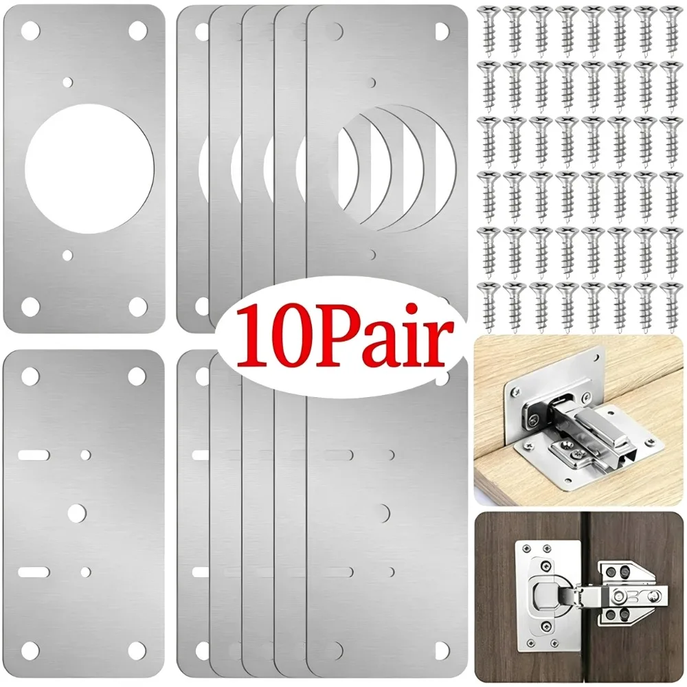 Furniture Hardware Repair - 10/1Pairs Hinge Repair Plate Kitchen Cabinet