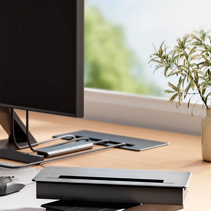Furniture Hardware Outlet - Aluminum alloy rectangular desk cable grommets